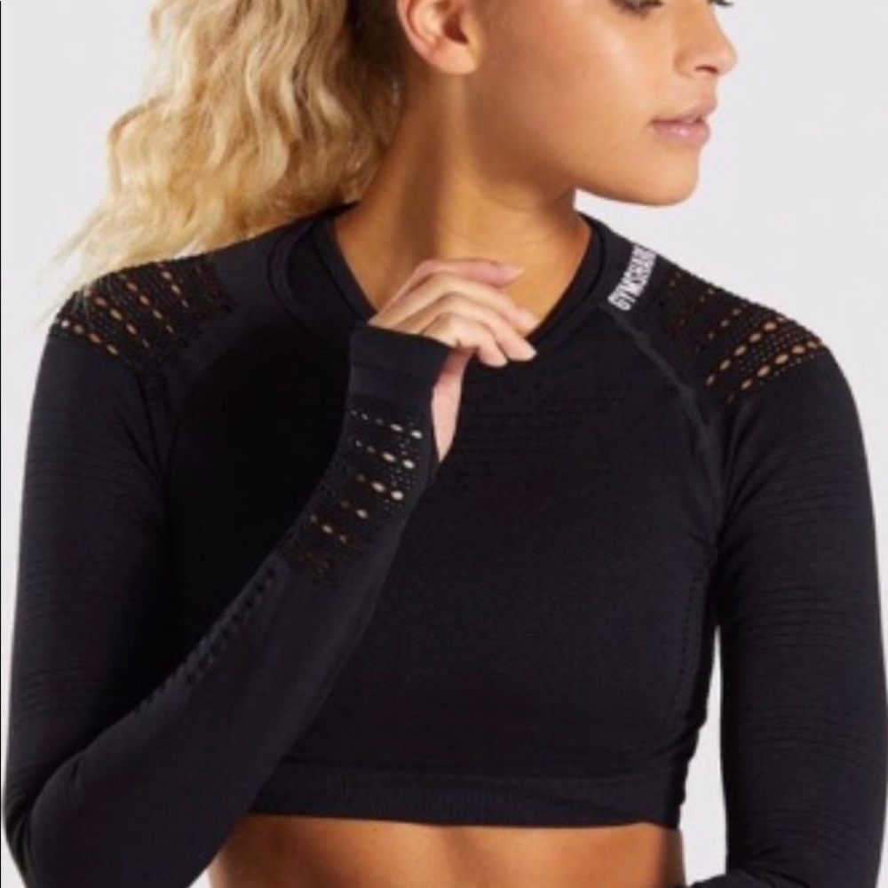 Gymshark Flawless Knit Long Sleeve Crop Top - Medium